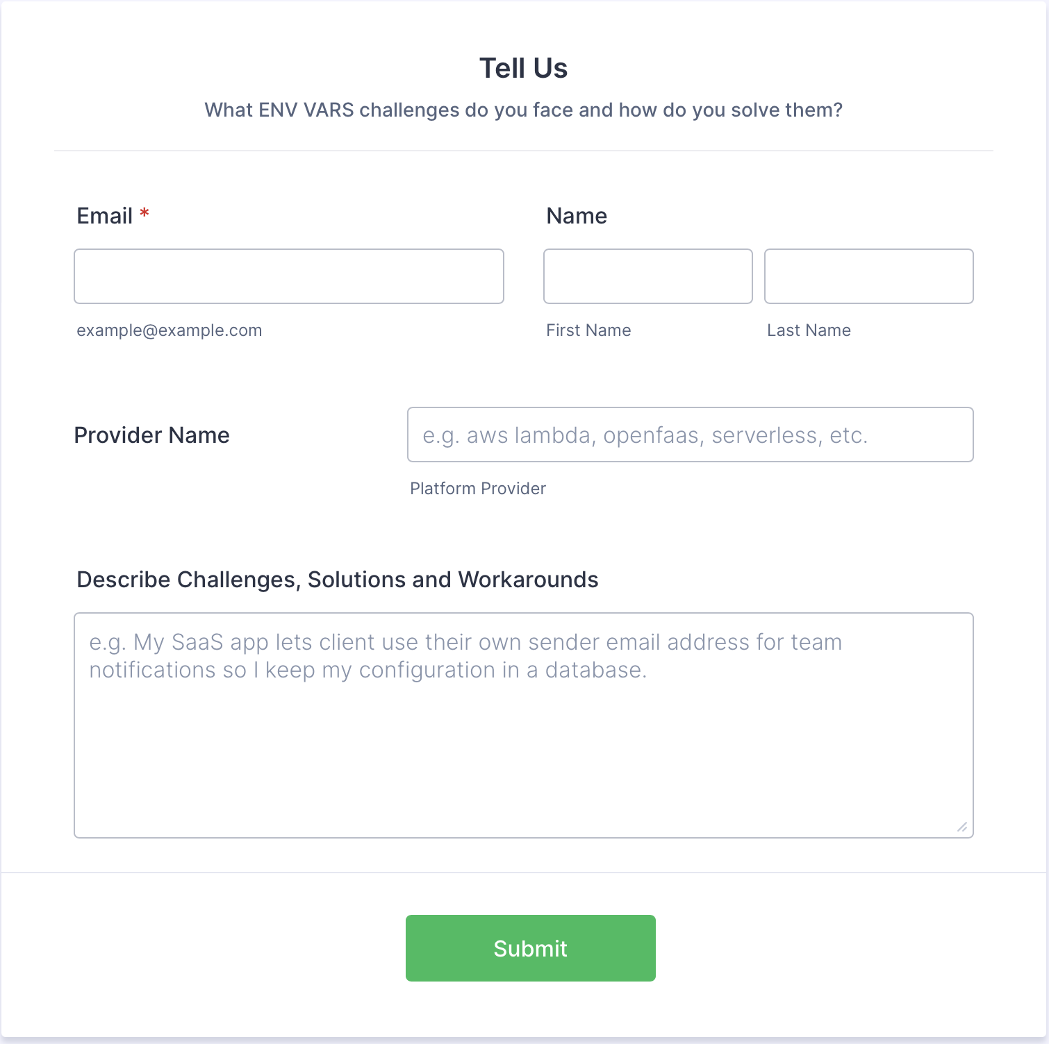 tell us survey